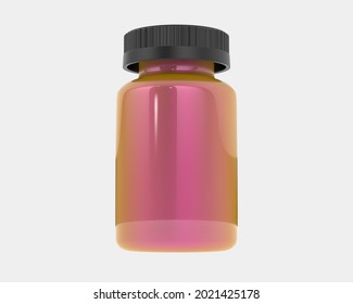 Pill Bottle Isolated On Background. 3d Rendering - Illustration