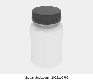 Pill Bottle Isolated On Background. 3d Rendering - Illustration