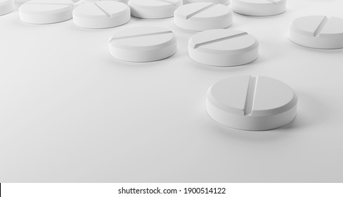 Pill isolated on white background. 3D illustration