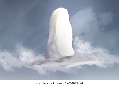 Pillar Of Cloud By Day Religious Illustration Described In The Book Of Exodus Old Testament Of The Bible, Textured Digital Painting