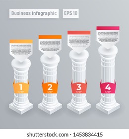 Pillar Infographic. Isometric Of Pillar Infographic For Web Design