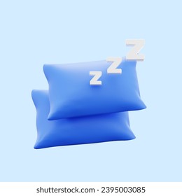 pillow with zzz symbol for sleep relax therapy bed rest treatment psychology mental health 3d icon illustration render design - Powered by Shutterstock