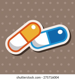 pills , cartoon sticker icon