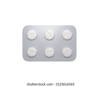 Pills Icon In Blister Pack. 3D Rendering. 