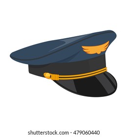 Pilot Cap Illustration Isolated On White Background