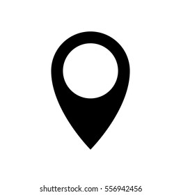Pin Drop Icon. Geolocation Sign Or Symbol. Location Map Pointer. Isolated On White Background