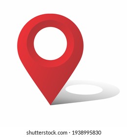 Pin Point Icon, Red Map Location Icon,  Simple Pin Maps Icon