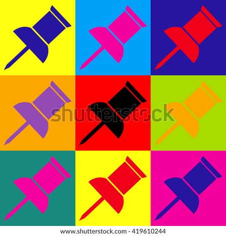 Pin push sign