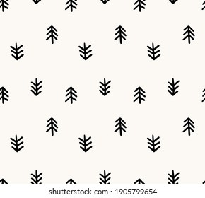 Pine Tree Black Pattern Seamless