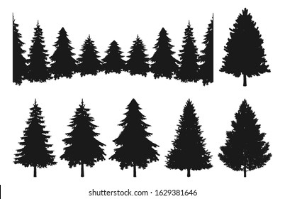 Forest Vector Shape Set Pine Tree Stock Vector (Royalty Free ...