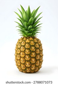 pineapple fruit 3d rendering isolated on white background cartoon plastic style icon