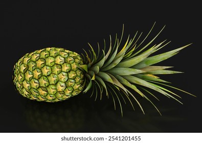 Pineapple isolated on black background. Clipping path.