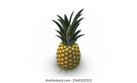 Pineapple Rotation on a White Background 3D Illustration - Powered by Shutterstock