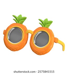Pineapple Themed Sunglasses 3D Render, symbolizing tropical vibes, summer fashion, and beach fun