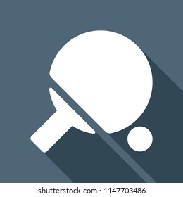 Ping Pong Icon White Flat Icon Stock Illustration 1147703486 | Shutterstock