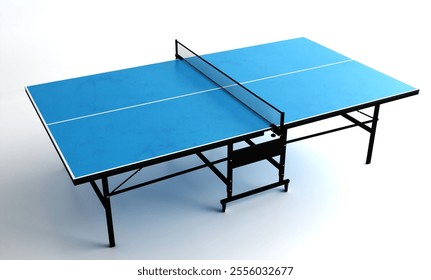 Ping pong table isolated. Table tennis with tennis rackets and a ball on it isolated on white background. - Powered by Shutterstock