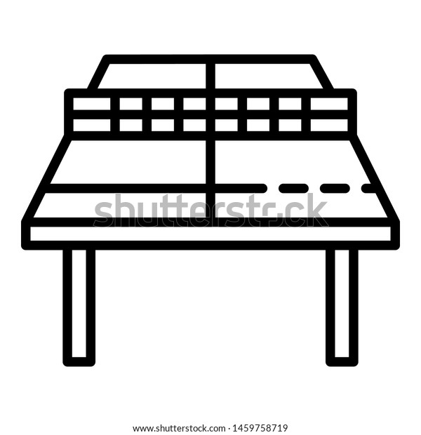 Ping\
pong table perspective icon. Outline ping pong table perspective\
icon for web design isolated on white\
background