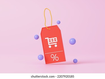 Pink 3D Coupons With Flowers On Various Discounts And Sales Of Goods And Online Movie Tickets. 3d Rendering