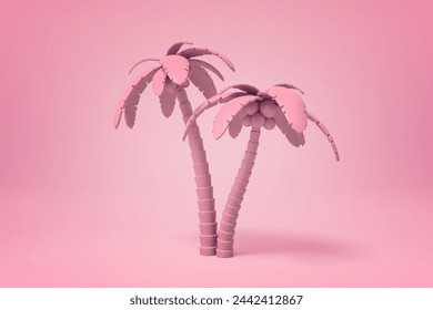 Palmeras 3D rosas sobre