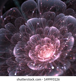 pink abstract flower with sparkles on black background, fractal illustration
see more fractal flowers in my portfolio