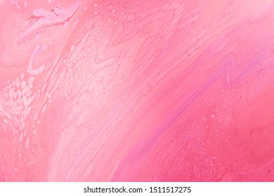 Pink Acrylic Pour Color Liquid Marble Abstract Surfaces Design.