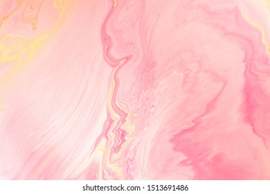 Pink Acrylic Pour Color Liquid Marble Abstract Surfaces Design.