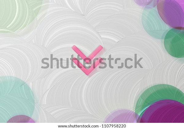 Pink Angle Double Down\
Icon on the White Painted Oil Background. 3D Illustration of Pink\
Angles, Pointing, Angle, Arrows, Arrow, Down Icon Set on the White\
Background.
