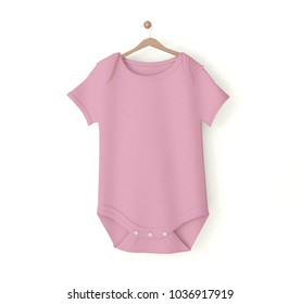 Pink Baby Onesie Isolated Mockup 3d Rendering