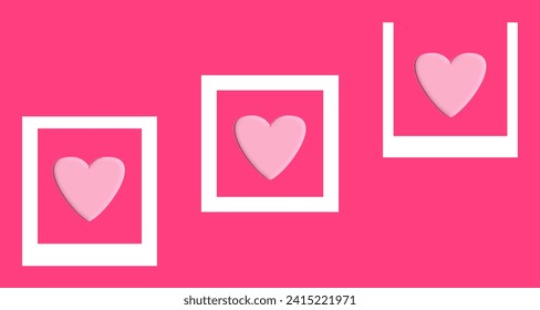 pink background with hearts, frame, border