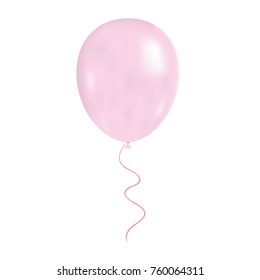 Pink balloon isolated on a white background