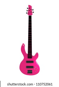pink bass isolated on white background