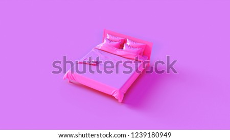 Pink Bed 3d illustration 3d rendering