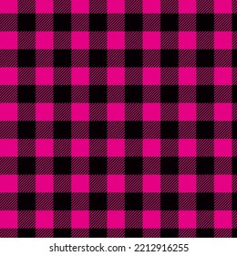 Pink And Black Plaid For Fabric Design
