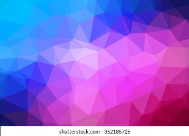 Pink, Blue Abstract Background Of Triangles Low Poly