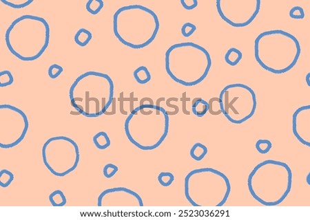 Pink and blue circle minimal pattern wallpaper. Cute circle doodle simple pattern background, pink and blue wallpaper. Minimal cute doodle pattern, pink and blue circle doodle background wallpaper