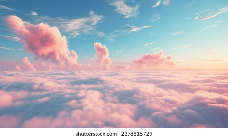 Nubes azules rosas al