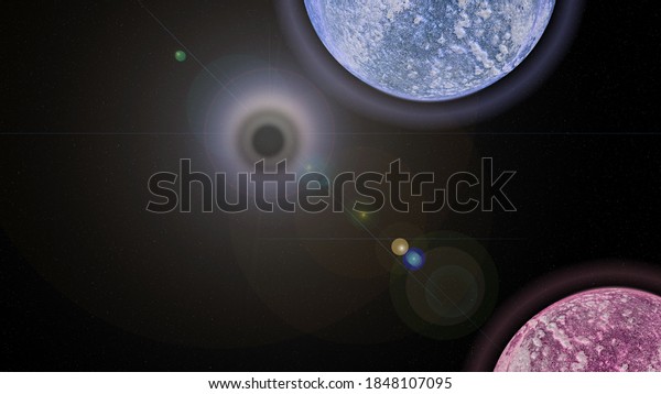 pink and blue moon high resolution 3d render\
background\
wallpaper