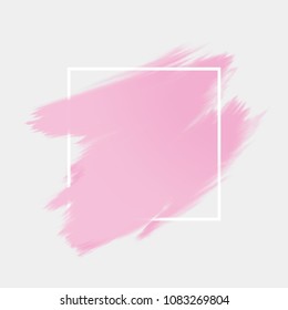 Pink Brush Stroke Painted Background Rectangular Stock Illustration ...