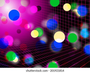 Pink Bubbles Background Showing Circles Grid And Shining 