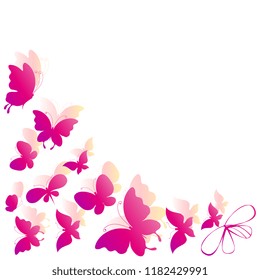 Pink Butterflies Bow Stock Illustration 1182429991 