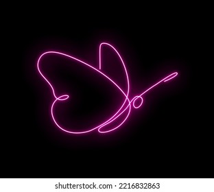 Pink Butterfly Flutters Up In Neon