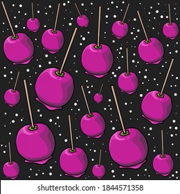 Pink Candy Apple Pattern Illustration