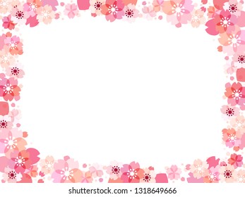 Cute Cherry Blossom Square Frame Japanese Stock Illustration 1900568035