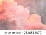 Pink cloud background, aesthetic pastel sky, bling design. Pink sky background. Pink cute aesthetic desktop wallpaper background. Pink sky landscape, feminine simple beautiful aesthetic backdrop.