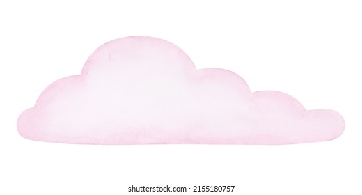 Pink Cloud Watercolor Illustration Cute Hand Stock Illustration ...