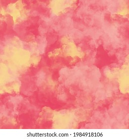 Pink Clouds Seamless Pattern, Surface Design