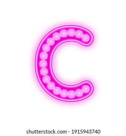 Pink Color Neon Letter C Font Stock Illustration 1915943740 | Shutterstock