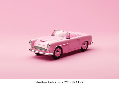 coche rosa convertible en