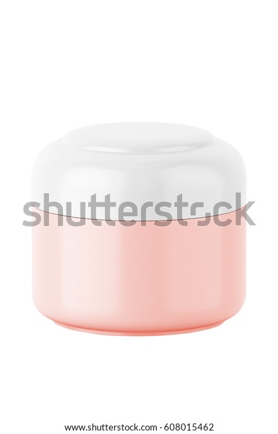 Download Pink Cosmetic Jar White Lid Glossy Stock Illustration 608015462