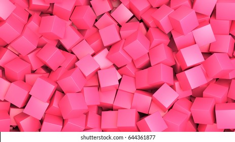 Pink Cubes backdrop, 3D Rendering